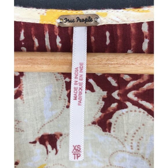 Free People Women's Gotta Have You Tunic Top XS Marigold Tiered Boho Oversized - Picture 4 of 8